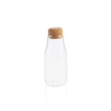 Transparent Glass Bottle With Wood Plug - east2cart.uk