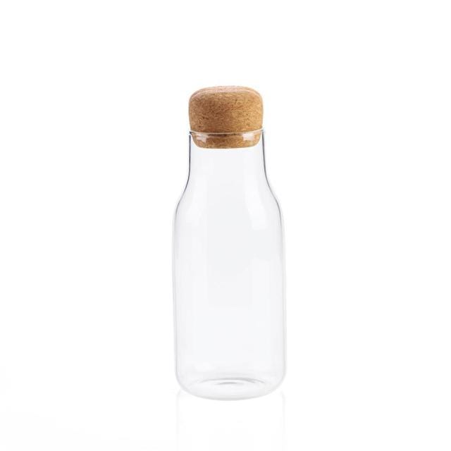 Transparent Glass Bottle With Wood Plug - east2cart.uk