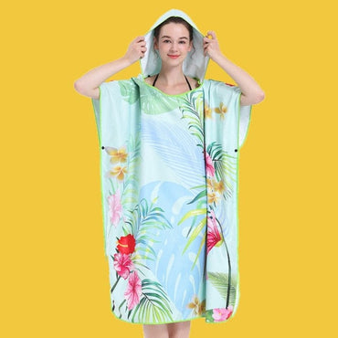 Zipsoft Beach Towel Microfiber Hooded Poncho Towel Bathrobe Poncho Hooded Absorbent Quick drying Easy for Changing Cloth 2021New - east2cart.uk