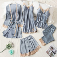 5 Pieces Elegant Women Pyjama Set - east2cart.uk