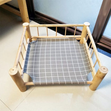 Pet Cat Solid Wood Bed Camp-bed Pet Rabbit Camp-bed Cat Dog Wooden Pet Kennel Removal Of Four Seasons Cat Sofa Bed - east2cart.uk