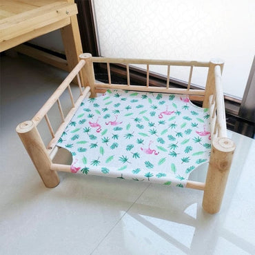 Pet Cat Solid Wood Bed Camp-bed Pet Rabbit Camp-bed Cat Dog Wooden Pet Kennel Removal Of Four Seasons Cat Sofa Bed - east2cart.uk