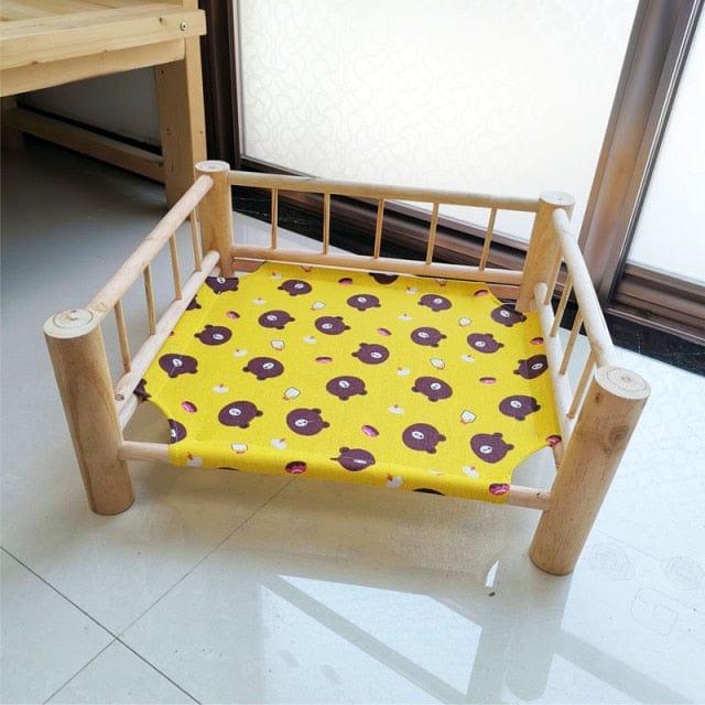 Pet Cat Solid Wood Bed Camp-bed Pet Rabbit Camp-bed Cat Dog Wooden Pet Kennel Removal Of Four Seasons Cat Sofa Bed - east2cart.uk