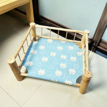 Pet Cat Solid Wood Bed Camp-bed Pet Rabbit Camp-bed Cat Dog Wooden Pet Kennel Removal Of Four Seasons Cat Sofa Bed - east2cart.uk