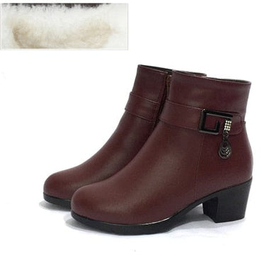 Genuine Leather Wool Lined Winter Shoes