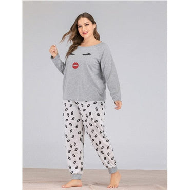 Plus Size Pajama Sets Women Summer Sleepwear Cotton Cute Cartoon Short Sleeve Two Piece Set Homewear Sexy Pjs Lounge Nightwear - east2cart.uk