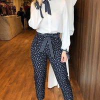 Polkadot Print Top & Designer Trouser Set