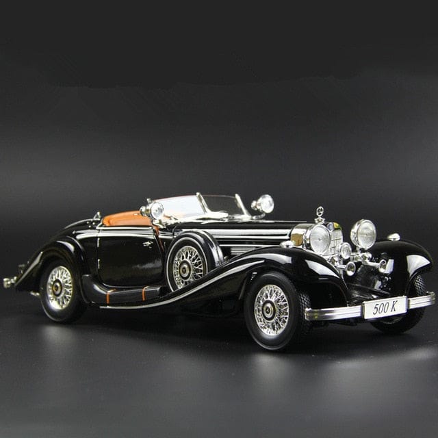 Maisto 1:18 Mercedes-Benz 500K Blcak Classic Car Simulation Alloy Car Model Collection Decoration Gifts toy - east2cart.uk