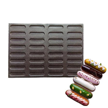 SHENHONG 3 Types Eclair Molds Perforated Glass Fiber-Silicone Bread Moulds Non Stick Bun Baking Tools Kitchen Bakeware - east2cart.uk
