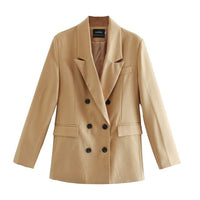 Toppies 2021 spring blazer + pant two peice set women double breasted suit jacket high waist pants - east2cart.uk