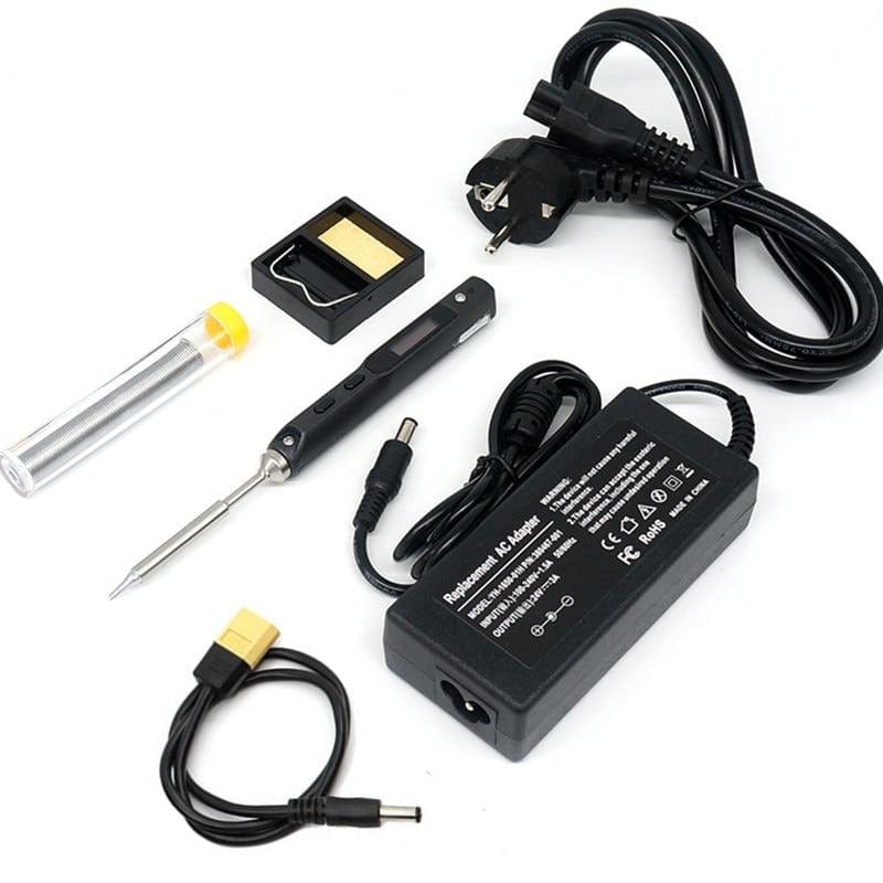 TS100 65W Mini Digital Electric Soldering Iron LCD Programable Display Adjustable Temperature with 24V 3A Power supply - east2cart.uk