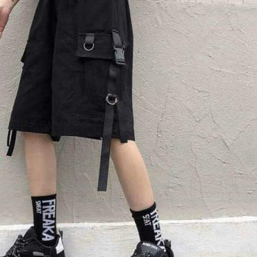 Black Ribbons Hip Hop Streetwear Shorts