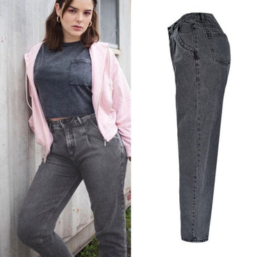 Spring autumn fashion cotton denim jeans women 2021 new high waist blue retro harem washed office lady Casual jeans female K344 - east2cart.uk