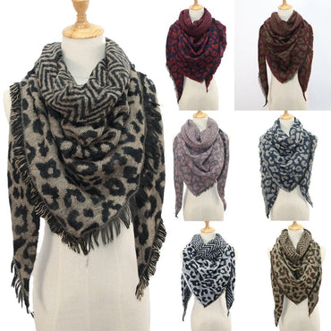 Leopard Print Warm Winter Shawl