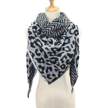 Leopard Print Warm Winter Shawl