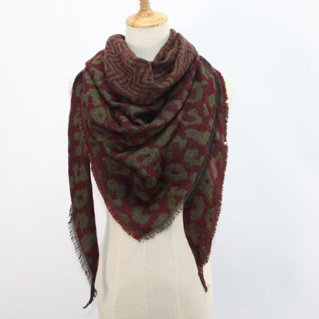 Leopard Print Warm Winter Shawl