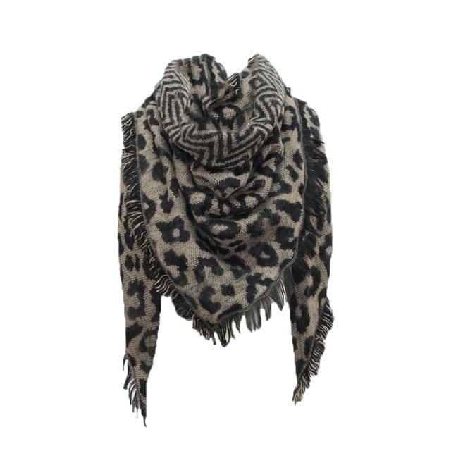 Leopard Print Warm Winter Shawl