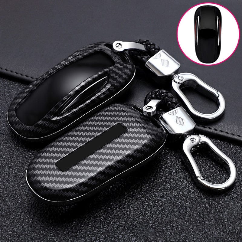 New ABS Carbon Fiber Key Case Cover For Tesla Model 3