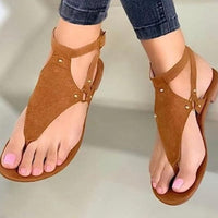 Ladies PU Leather Flat Sandals - east2cart.uk