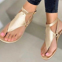 Ladies PU Leather Flat Sandals - east2cart.uk