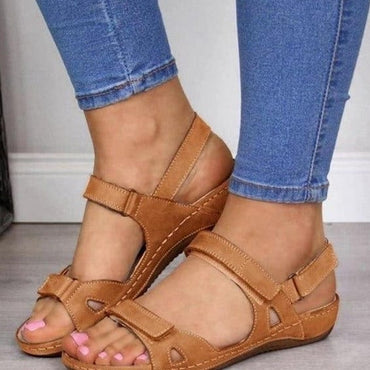 Ladies PU Leather Flat Sandals - east2cart.uk