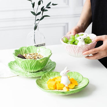 Ceramic Cabbage Bowl Dinnerware Set - east2cart.uk