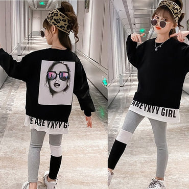Girls Casual Loose Sweater+ Pants