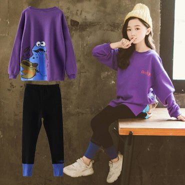 Girls Casual Loose Sweater+ Pants