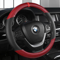 Carbon Fiber +Leather Car Steering Wheel Cover