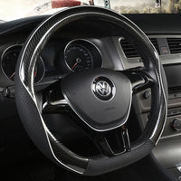 Carbon Fiber +Leather Car Steering Wheel Cover