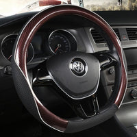 Carbon Fiber +Leather Car Steering Wheel Cover