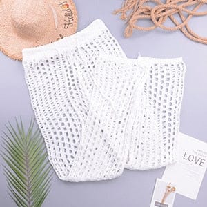 Women Crochet Beach Wide Leg Pants See Through Swimwear Bikini Cover Up Lady Sexy Hollow Out Long Trousers - east2cart.uk