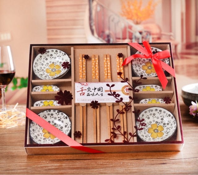 Japanese Style Ceramic Sushi Dinnerware Gift Box (12Pcs/Set) - east2cart.uk