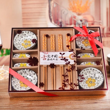 Japanese Style Ceramic Sushi Dinnerware Gift Box (12Pcs/Set) - east2cart.uk