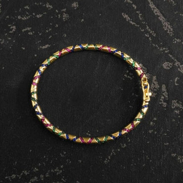 MEIJI S925 Silver Fashion Charms Copy 1:1 Multicolor Tribal Bangle For Women Luxury Brand Monaco Jewelry Golden Bracelet Gift - east2cart.uk