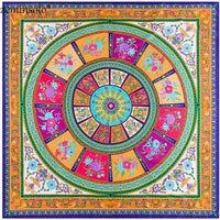 Luxury Brand 100% Twill Silk Scarf Square 130*130cm Scarf Scarves New Design Print Kerchief Women Neck Shawl Wraps Echarpe Hijab - east2cart.uk