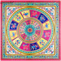 Luxury Brand 100% Twill Silk Scarf Square 130*130cm Scarf Scarves New Design Print Kerchief Women Neck Shawl Wraps Echarpe Hijab - east2cart.uk