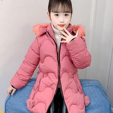 Girl's Thick Warm Hooded Winter Coat