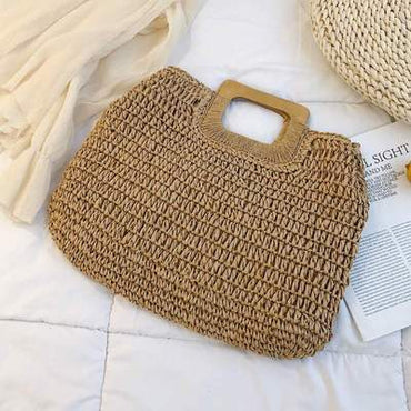 casual rattan large capacity tote bag - east2cart.uk