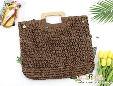 casual rattan large capacity tote bag - east2cart.uk