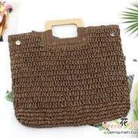 casual rattan large capacity tote bag - east2cart.uk