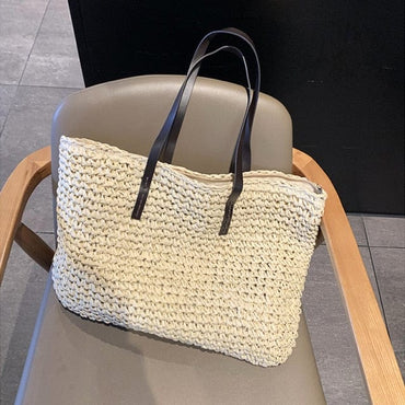 casual rattan large capacity tote bag - east2cart.uk