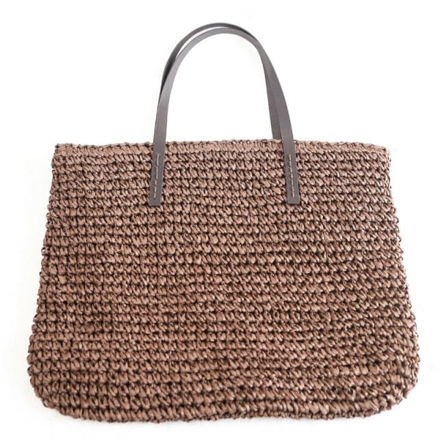 casual rattan large capacity tote bag - east2cart.uk