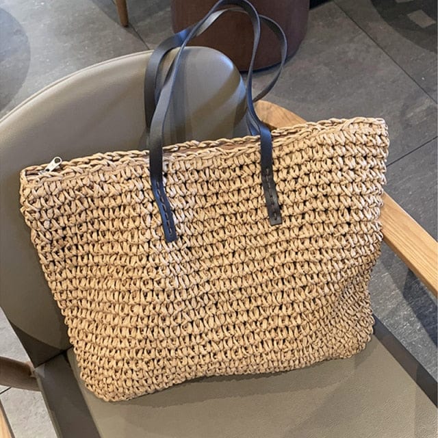 casual rattan large capacity tote bag - east2cart.uk