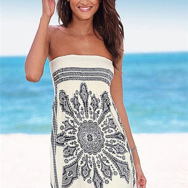 Off Shoulder Strapless Boho Beach Dress - east2cart.uk