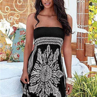 Off Shoulder Strapless Boho Beach Dress - east2cart.uk