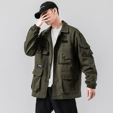 Pure Cotton Green Cargo Jacket