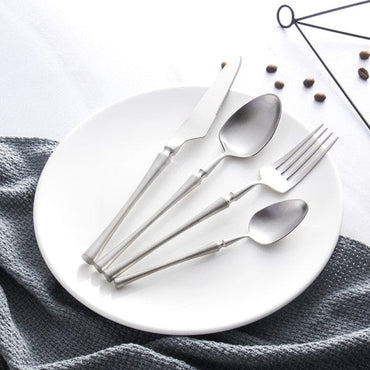 Stainless Steel Cutlery Set Gold Dinnerware Set Western Food Cutlery Tableware Dinnerware Christmas Gift Forks Knives Spoons - east2cart.uk