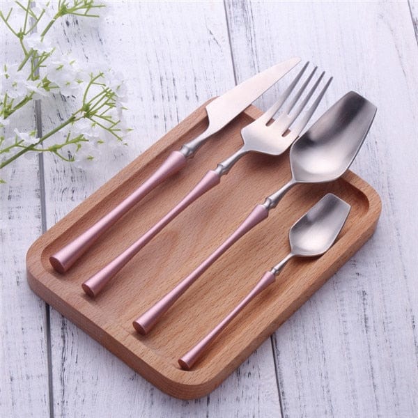 Stainless Steel Cutlery Set Gold Dinnerware Set Western Food Cutlery Tableware Dinnerware Christmas Gift Forks Knives Spoons - east2cart.uk