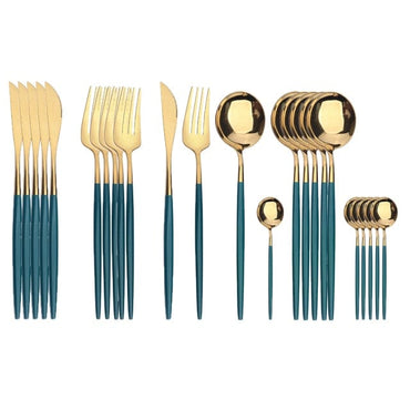 Black Gold Cutlery Set